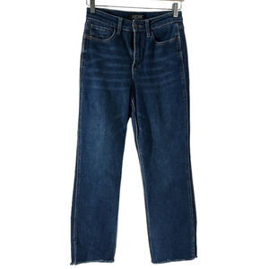 Judy Blue jeans cropped straight leg stretch comfort coastal raw hem sz 26